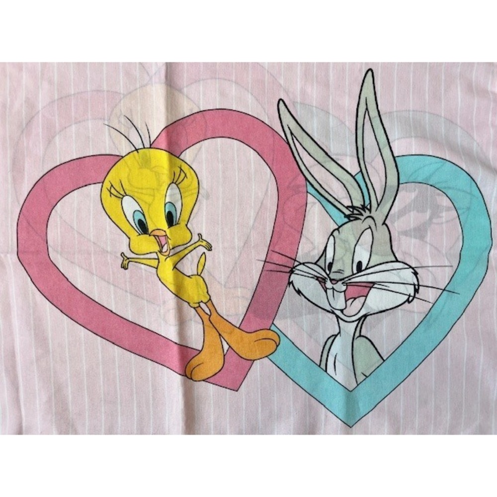 Rare find,Vintage Pink Tweety Bird Twin Sheet Set, 1996 Warner Bros, The Bibb Co - Picture 7 of 7